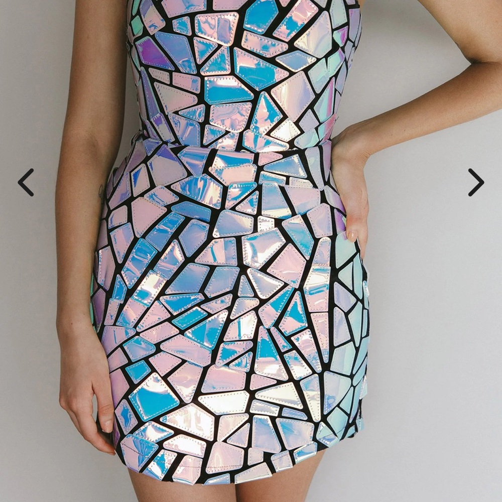 Selfie Leslie Iridescent Mosaic Mini Dress